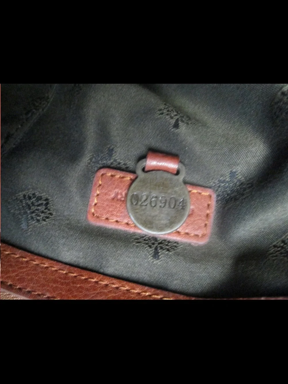 Mulberry Chestnut Leather Messenger Bag with Black Strap